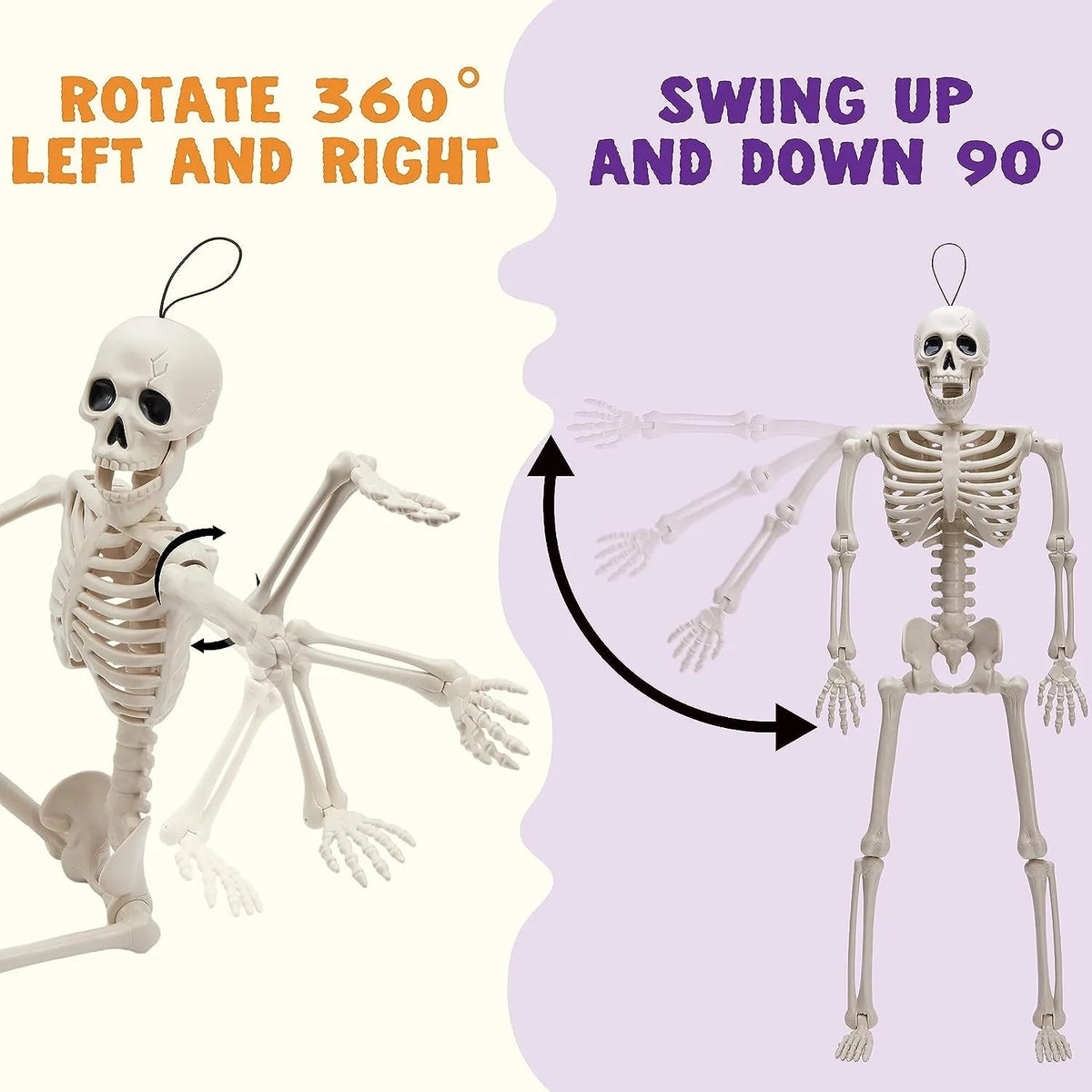 JOYIN 3-Pack 16-Inch Halloween Hanging Skeletons with Movable Joints