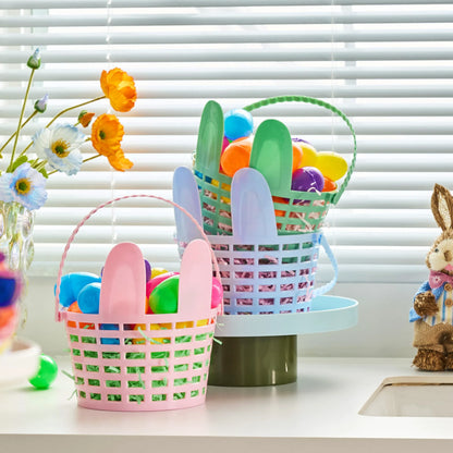 JOYIN 3-Pack Easter Plastic Baskets with Bunny Ears and Shredded Paper Grass