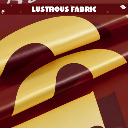 3Pcs Maroon & Gold Satin Graduation Backdrop Banners Class of 2026 Party Decor