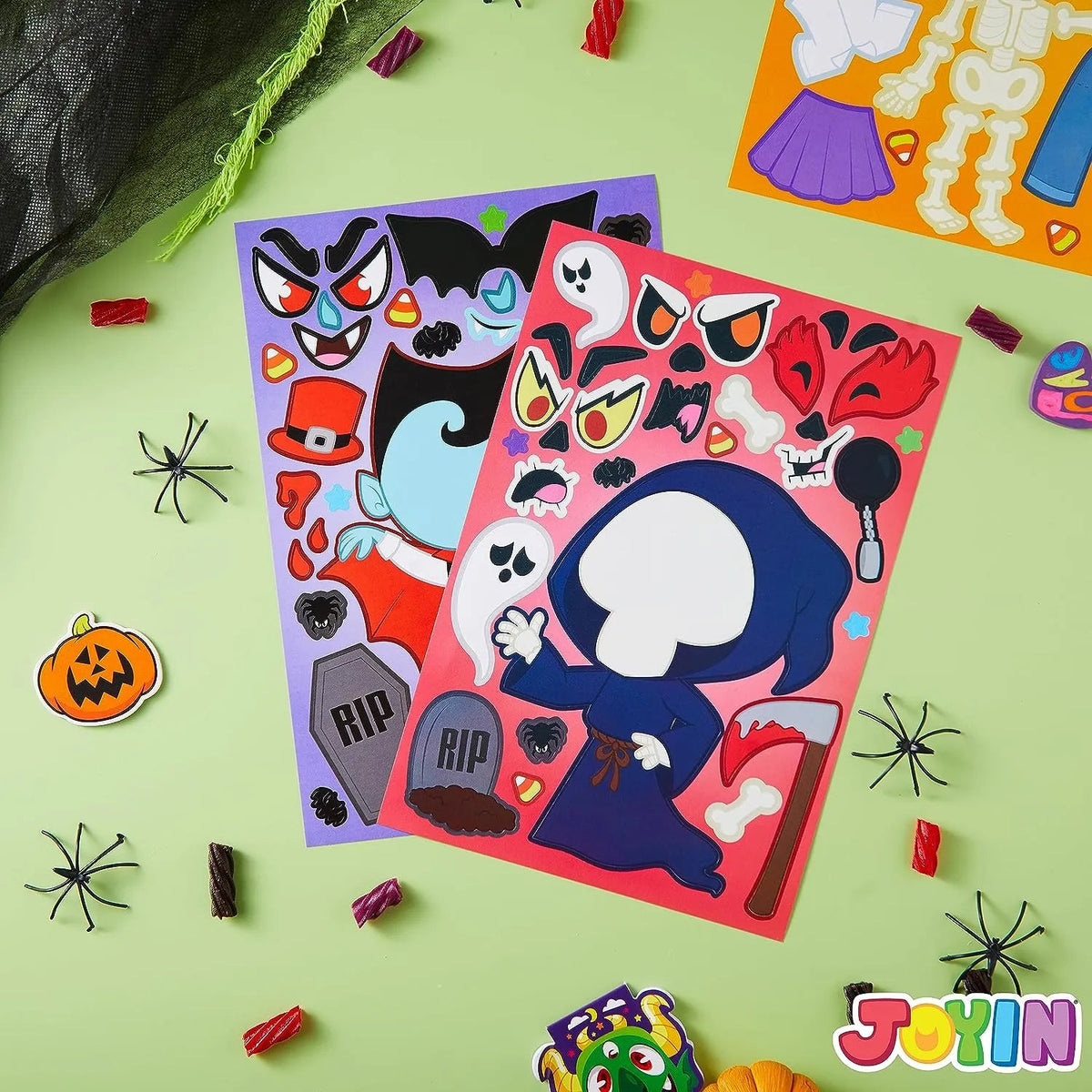JOYIN 45-Piece Halloween Make-A-Face Stickers for Party Decorations