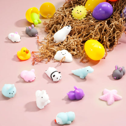 JOYIN 48 Pcs Easter Prefilled Eggs with Mochi Squishy Toys