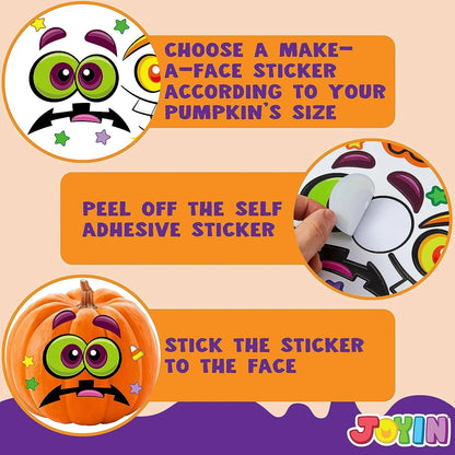 JOYIN 48-Pack Halloween Pumpkin Stickers for Parties and School Activities