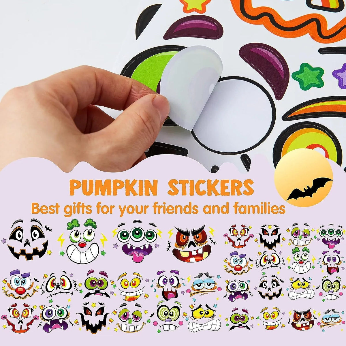 JOYIN 48-Pack Halloween Pumpkin Stickers for Parties and School Activities