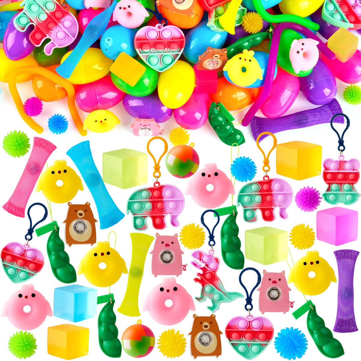 JOYIN 48-Piece Prefilled Easter Eggs with Assorted Toys