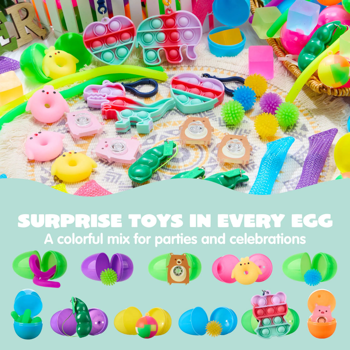 JOYIN 48-Piece Prefilled Easter Eggs with Assorted Toys