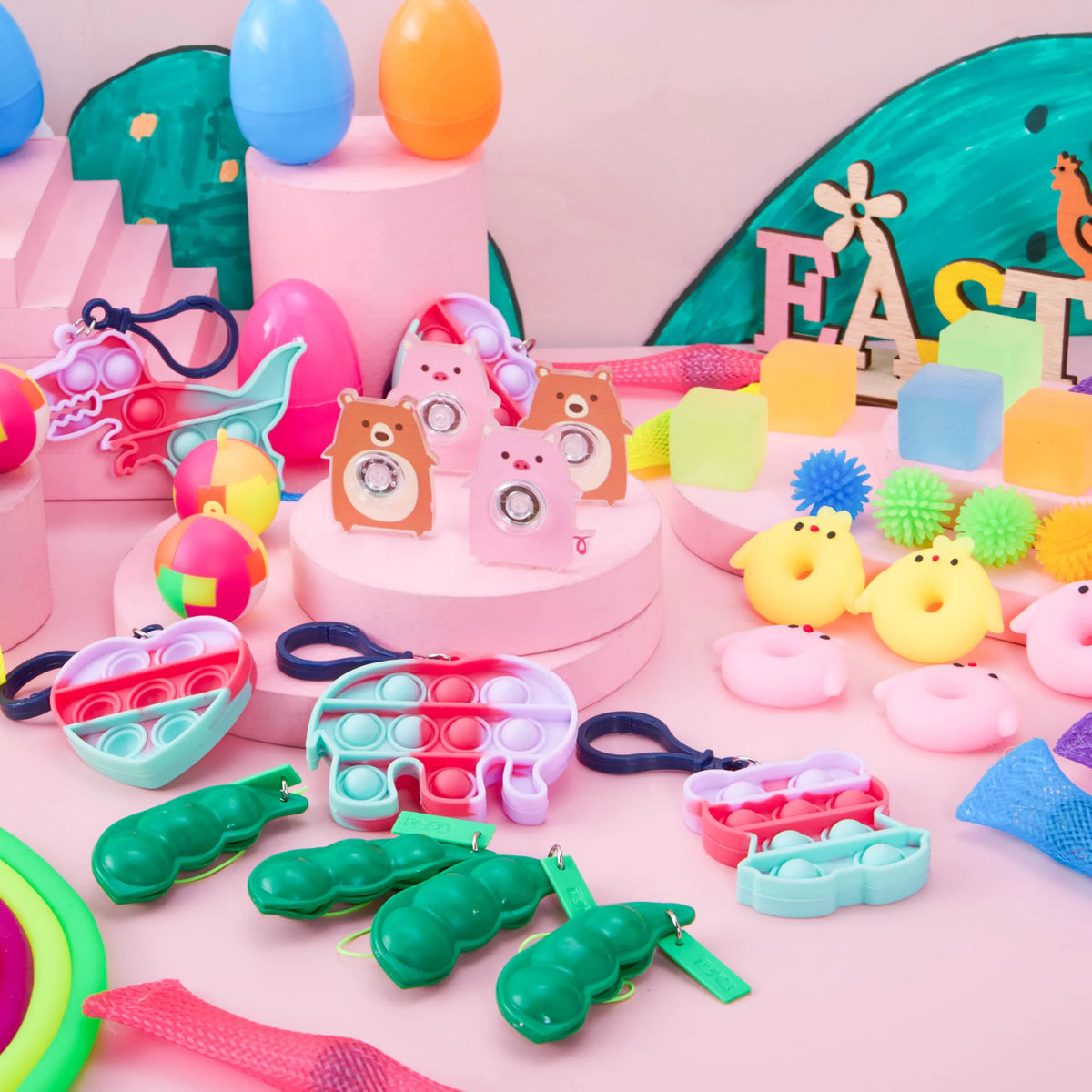 JOYIN 48-Piece Prefilled Easter Eggs with Assorted Toys