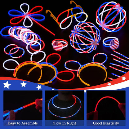 JOYIN 4th of July Patriotic Glow Sticks (120 Count)