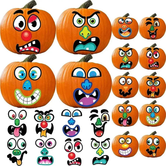 JOYIN 52-Pack Halloween Pumpkin Face Stickers for Party Decorations