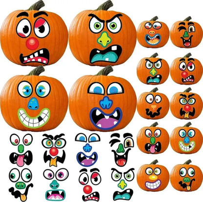 JOYIN 52-Pack Halloween Pumpkin Face Stickers for Party Decorations
