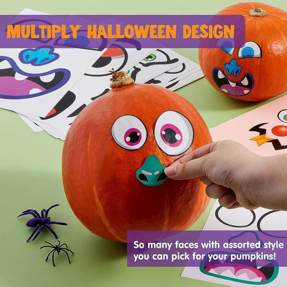 JOYIN 52-Pack Halloween Pumpkin Face Stickers for Party Decorations