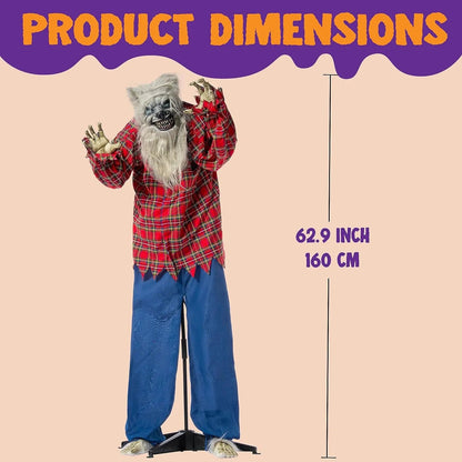 JOYIN 63-Inch Animated Standing Werewolf for Halloween