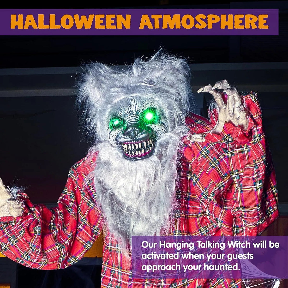 JOYIN 63-Inch Animated Standing Werewolf for Halloween
