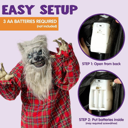 JOYIN 63-Inch Animated Standing Werewolf for Halloween