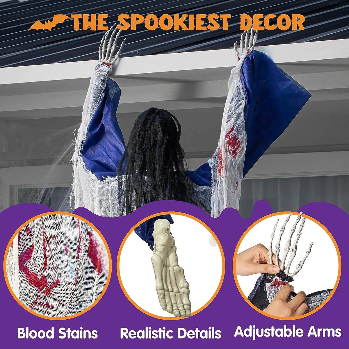 JOYIN 63-Inch Halloween Climbing Zombie Wall Decoration