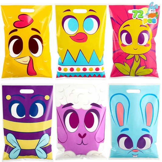 JOYIN 72 Pack Easter Tote Bags with Handles