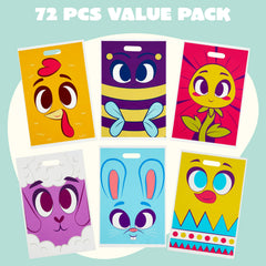 JOYIN 72 Pack Easter Tote Bags with Handles