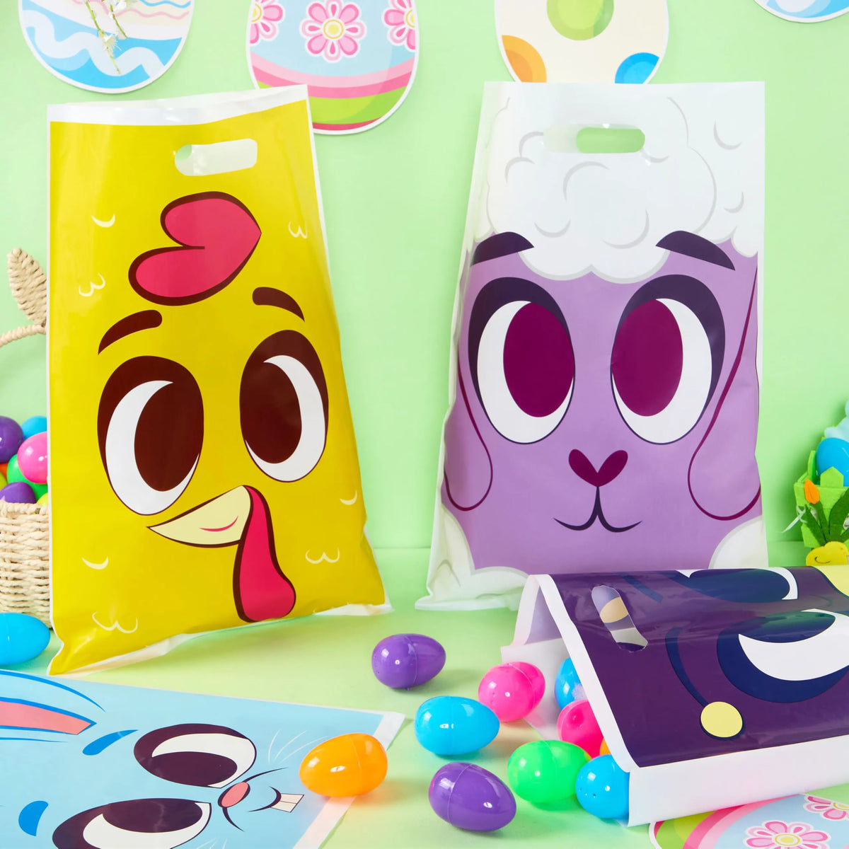 JOYIN 72 Pack Easter Tote Bags with Handles