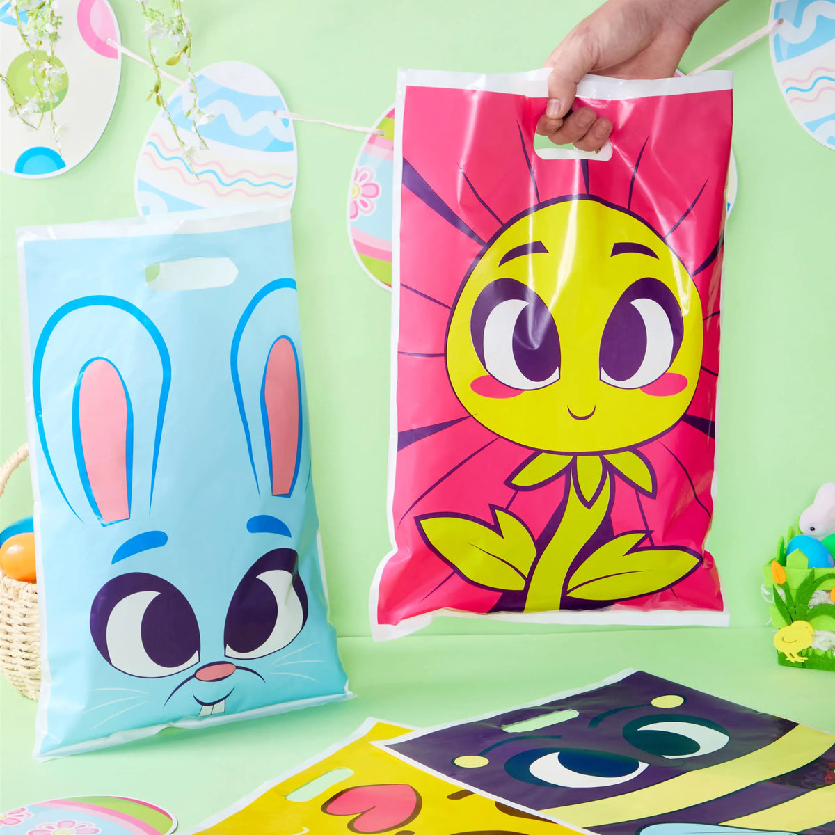 JOYIN 72 Pack Easter Tote Bags with Handles
