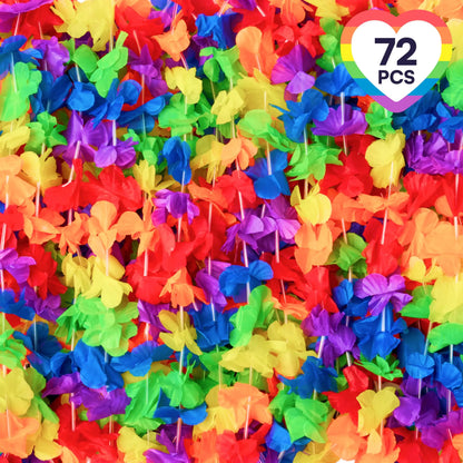 JOYIN 72-Pack Colorful Flower Leis for Pride Party Necklaces