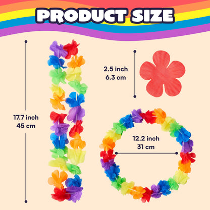 JOYIN 72-Pack Colorful Flower Leis for Pride Party Necklaces