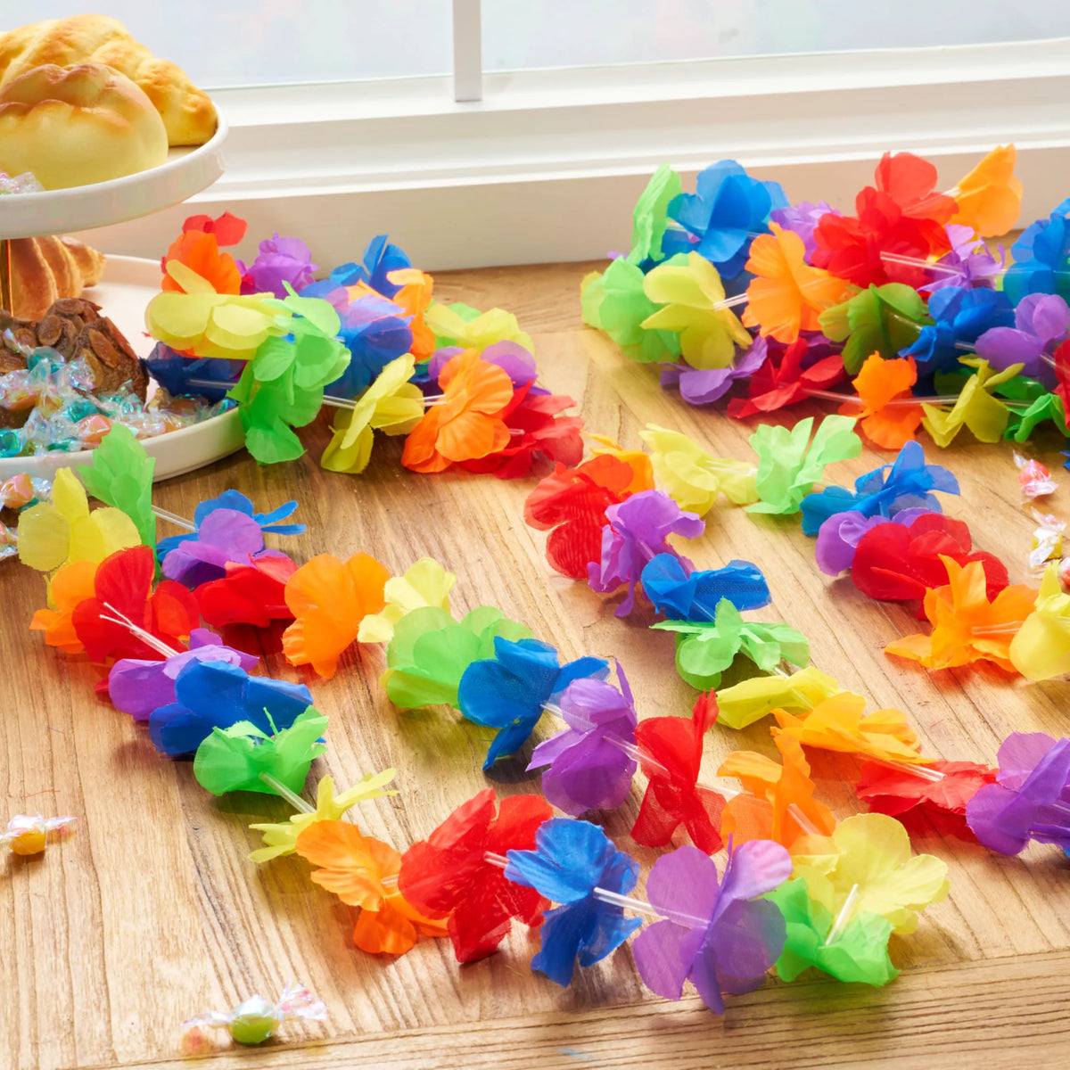 JOYIN 72-Pack Colorful Flower Leis for Pride Party Necklaces