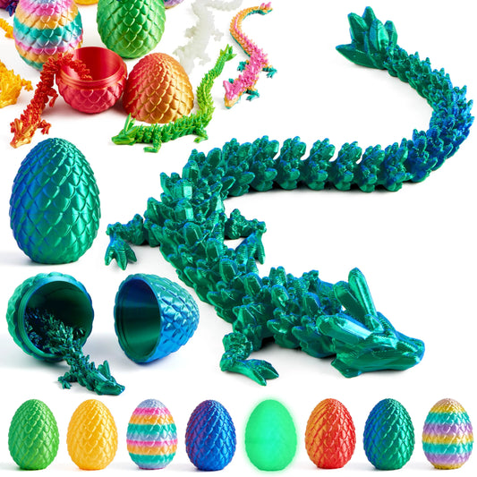 JOYIN 8-Pack 3D Printed Dragon Eggs with Laser Color Dragon
