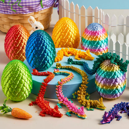 JOYIN 8-Pack 3D Printed Dragon Eggs with Laser Color Dragon