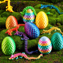 JOYIN 8-Pack 3D Printed Dragon Eggs with Laser Color Dragon