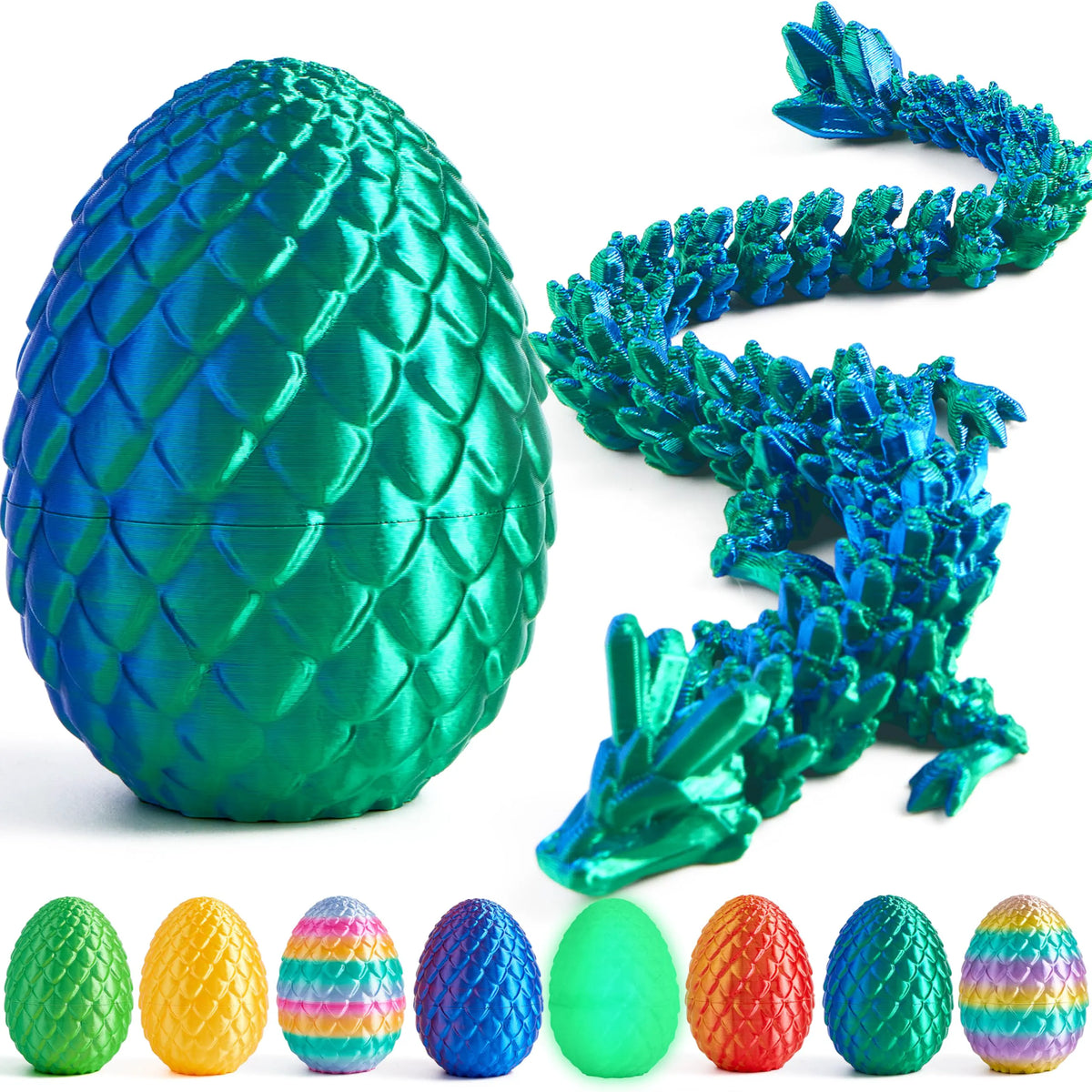 JOYIN 8-Pack 3D Printed Dragon Eggs with Laser Color Dragon