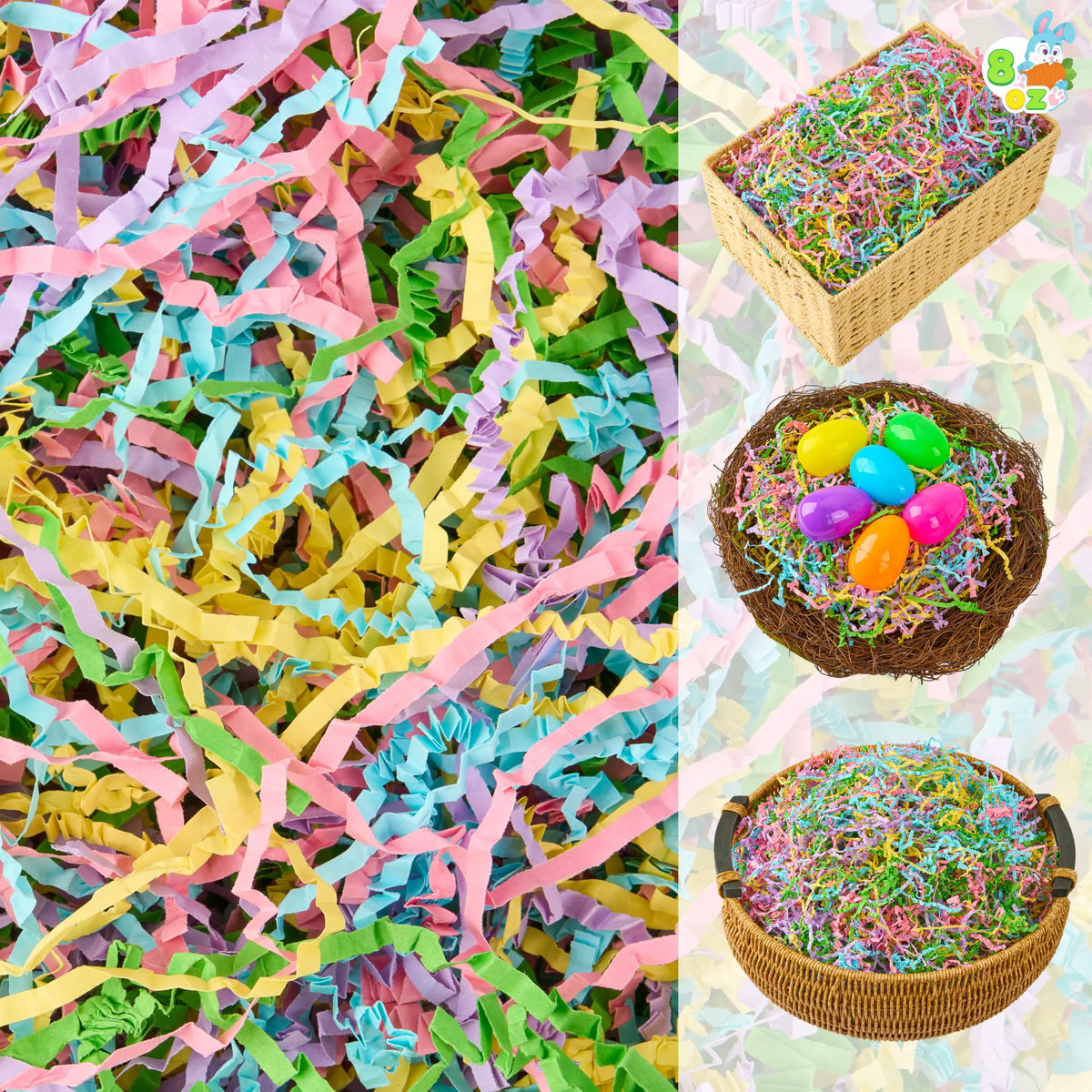 JOYIN 8 oz Easter Shredded Paper Grass