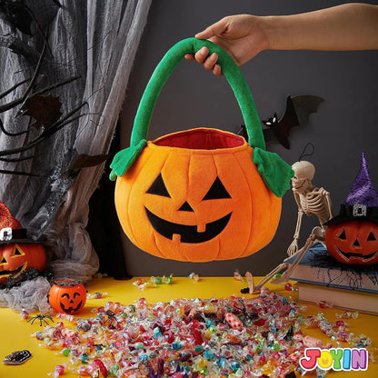 JOYIN Halloween Pumpkin Plush Tote Bag for Trick or Treat Candy