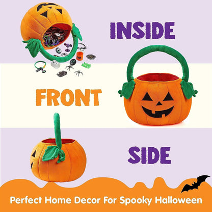JOYIN Halloween Pumpkin Plush Tote Bag for Trick or Treat Candy