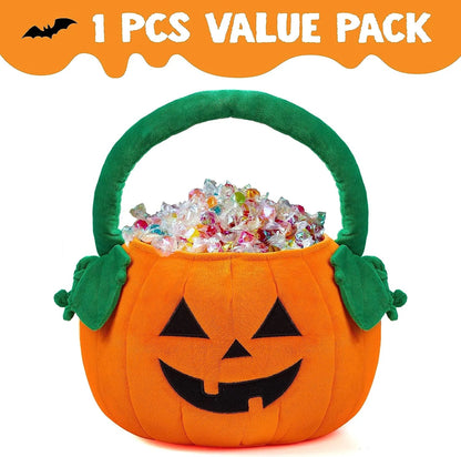 JOYIN Halloween Pumpkin Plush Tote Bag for Trick or Treat Candy