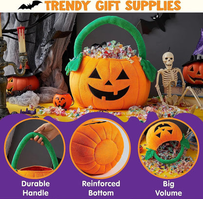 JOYIN Halloween Pumpkin Plush Tote Bag for Trick or Treat Candy
