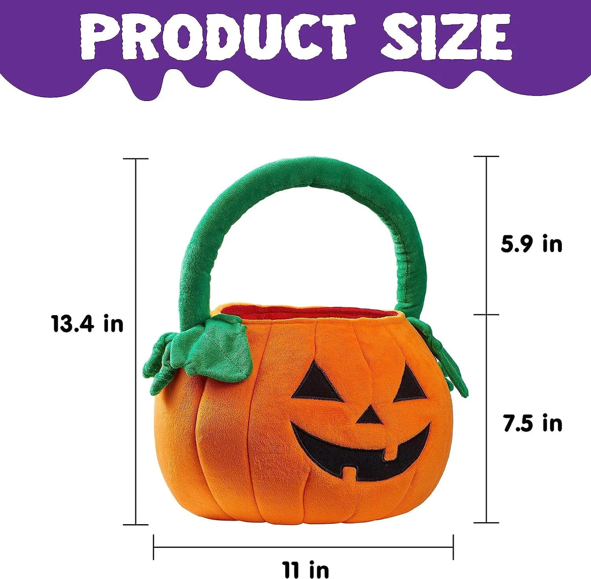 JOYIN Halloween Pumpkin Plush Tote Bag for Trick or Treat Candy