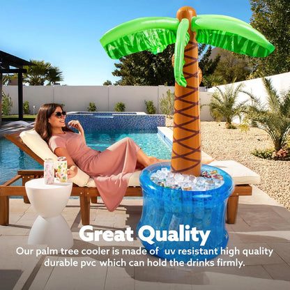 JOYIN 60-Inch Blue Inflatable Palm Tree Cooler