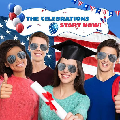 JOYIN Patriotic Sunglasses with Tri-Color Frames, 3 Pack for July 4th