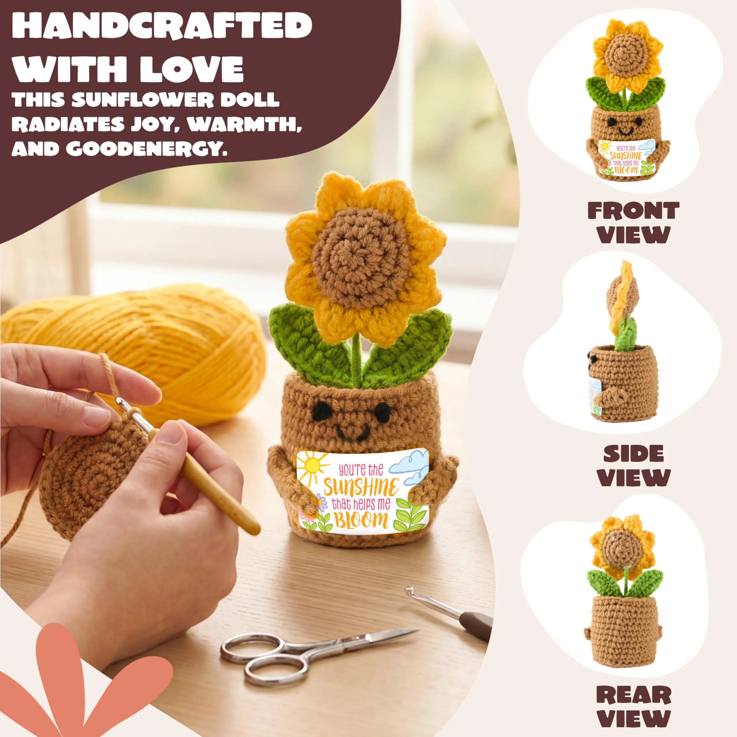 JOYIN Mini Sunflower Doll with Card, Funny Gift for Mom and Dad
