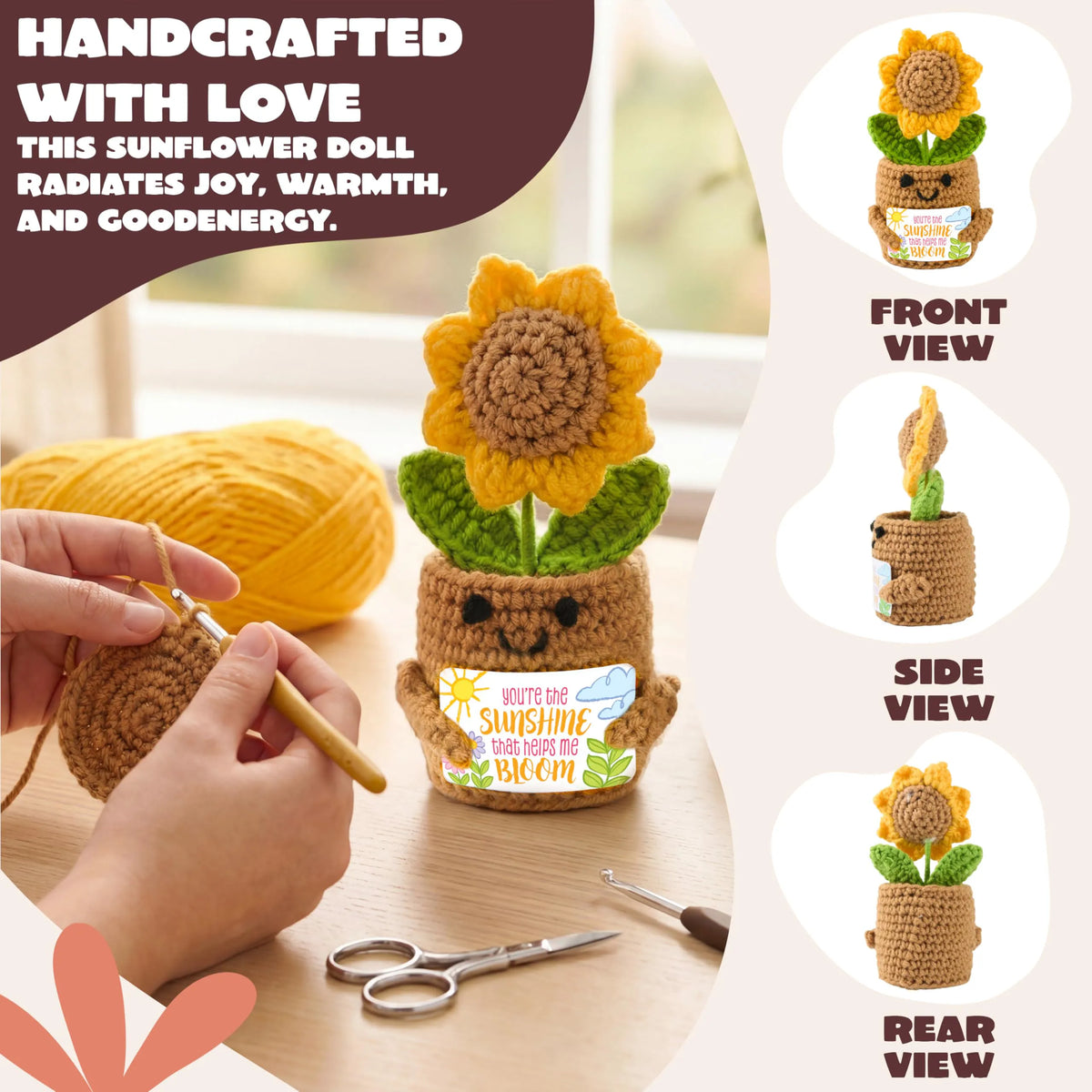 JOYIN Mini Sunflower Doll with Card, Funny Gift for Mom and Dad
