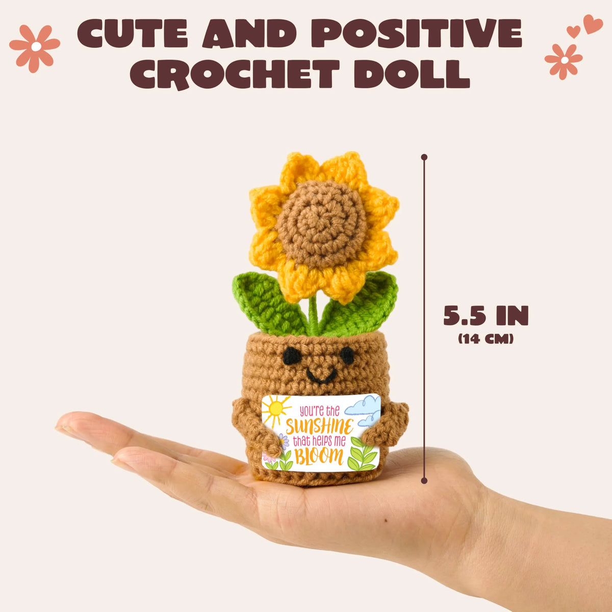 JOYIN Mini Sunflower Doll with Card, Funny Gift for Mom and Dad