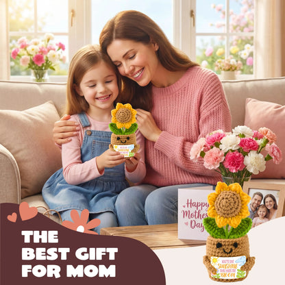 JOYIN Mini Sunflower Doll with Card, Funny Gift for Mom and Dad