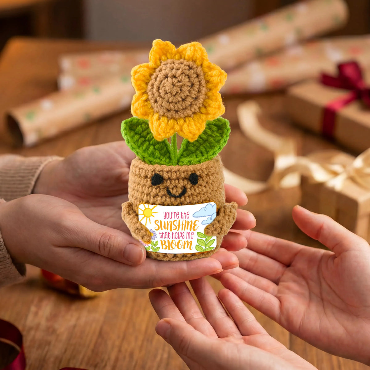 JOYIN Mini Sunflower Doll with Card, Funny Gift for Mom and Dad