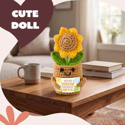 JOYIN Mini Sunflower Doll with Card, Funny Gift for Mom and Dad