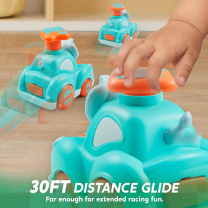 JOYIN Press & Go Inertial Animal Cars - 4-Pack Toddler Toys