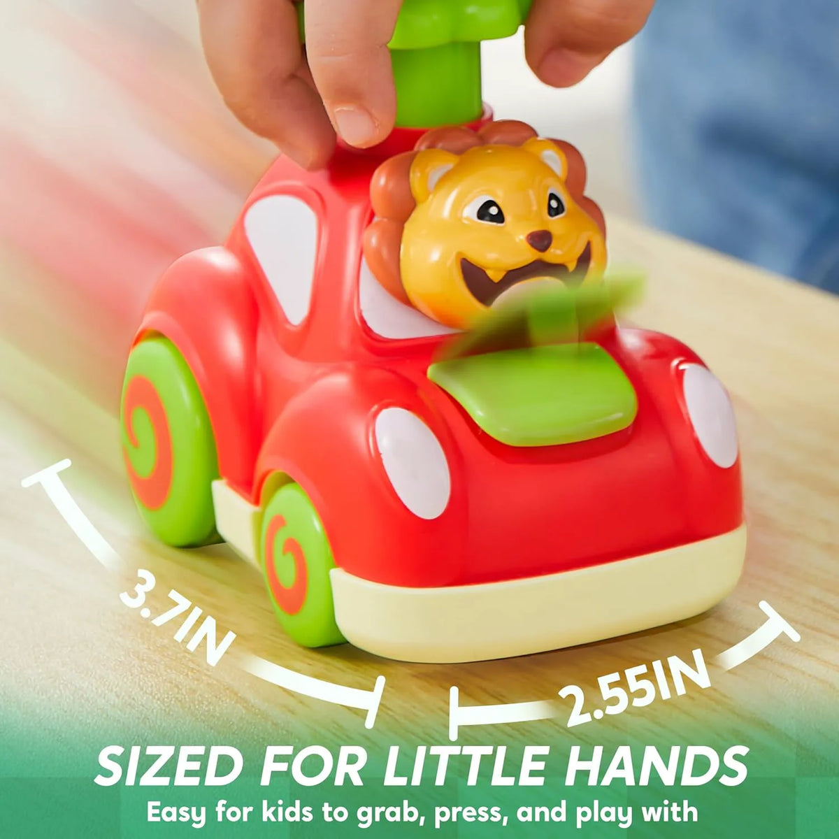 JOYIN Press & Go Inertial Animal Cars - 4-Pack Toddler Toys