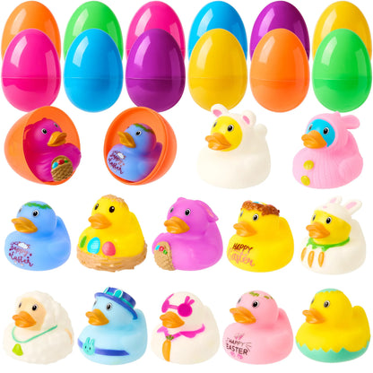 Joyin 12-Pack Prefilled Easter Eggs with Rubber Ducks