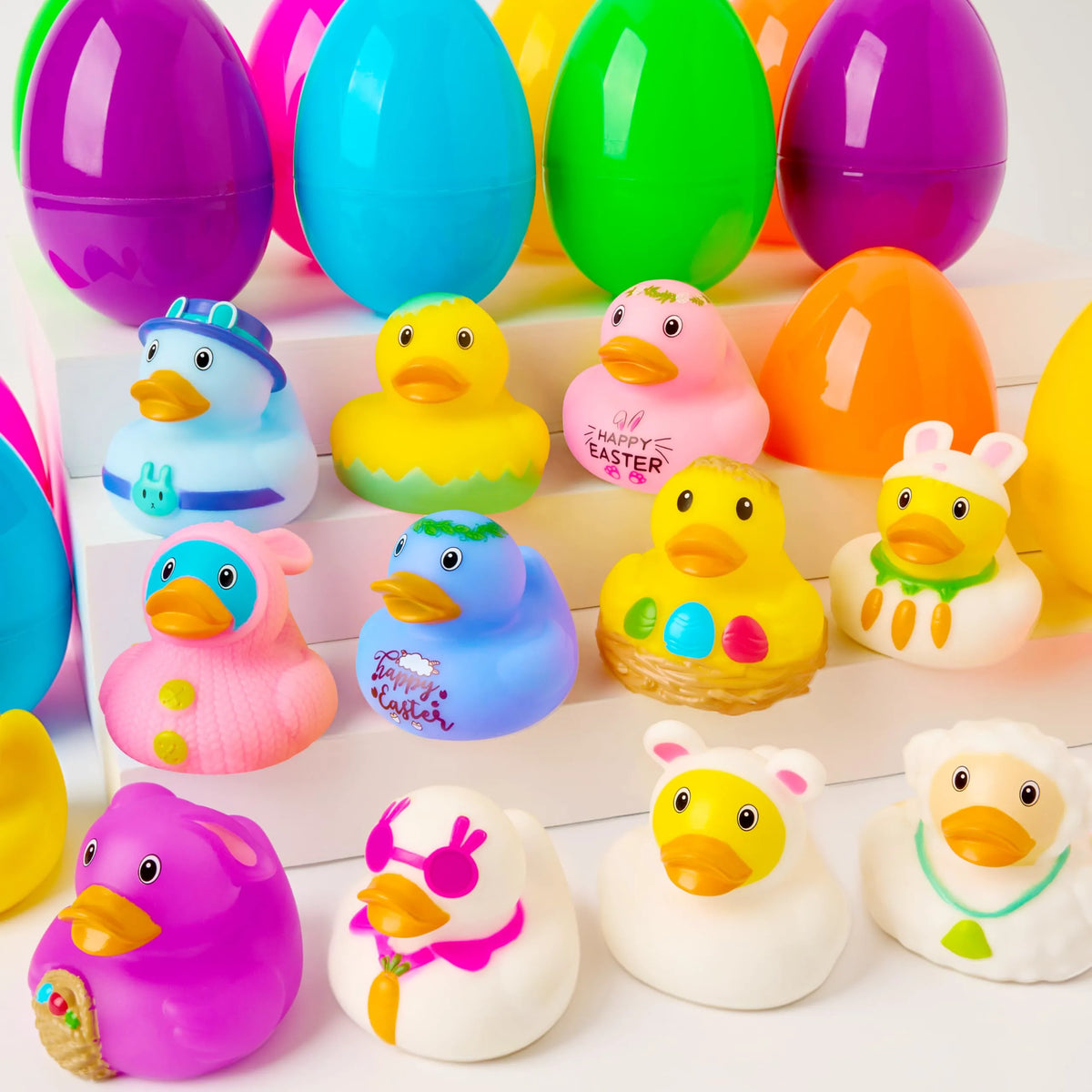 Joyin 12-Pack Prefilled Easter Eggs with Rubber Ducks