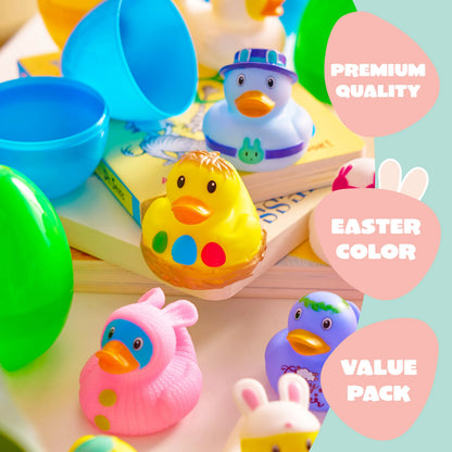 Joyin 12-Pack Prefilled Easter Eggs with Rubber Ducks
