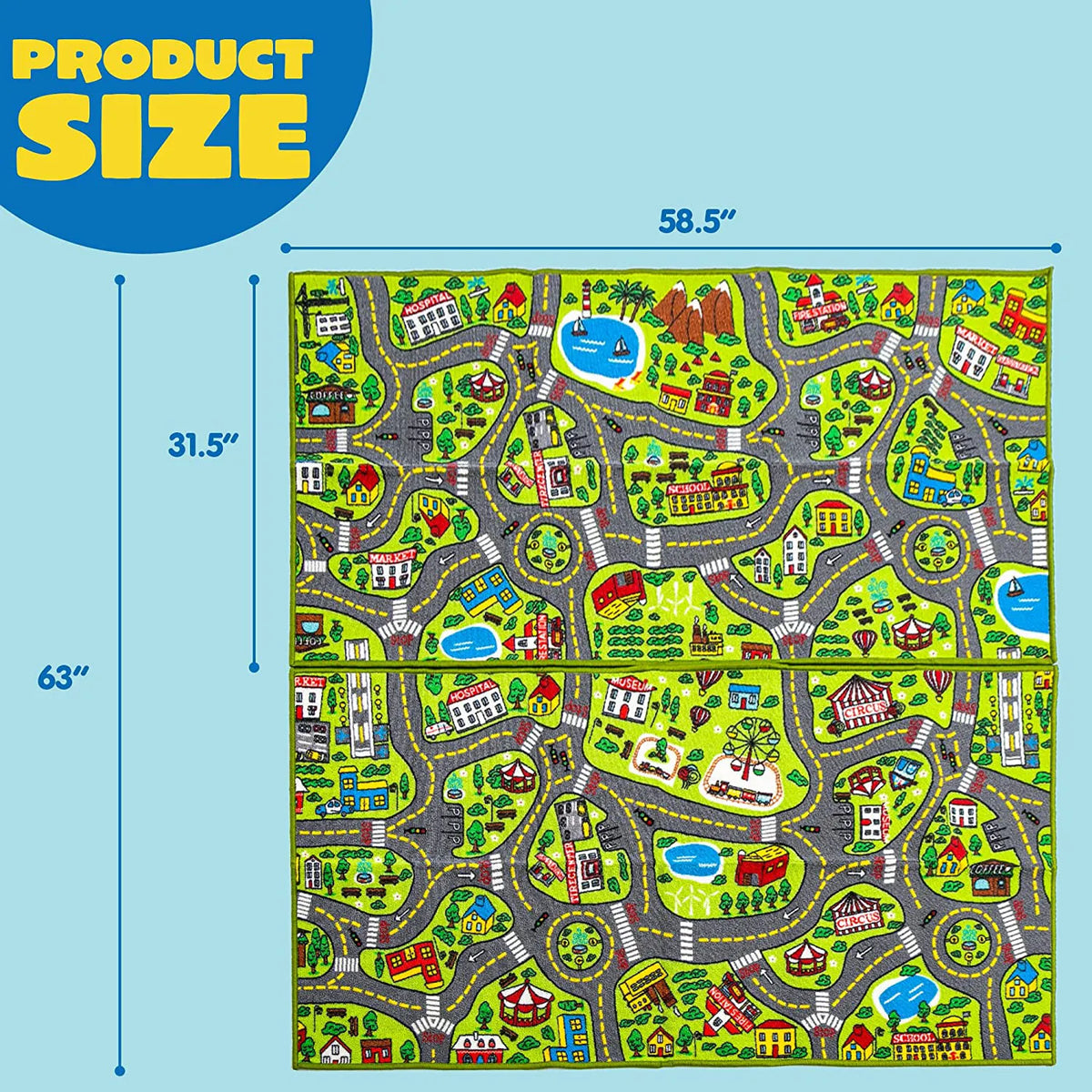 Joyin City Life Carpet Playmat, 2 Pack