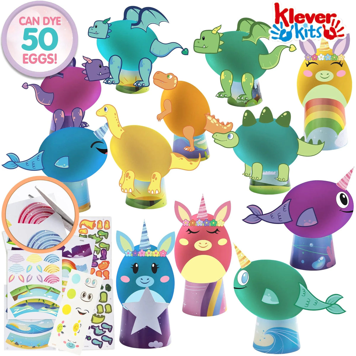 27-Piece DIY Fantasy Animal Easter Egg Decorating Kit